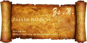 Zsilla Milán névjegykártya